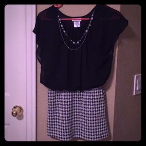 Short navy blue dress.